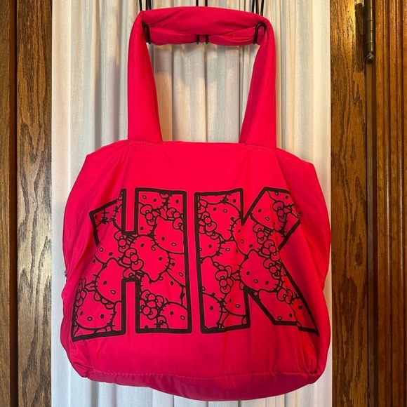 Hello Kitty Bright Pink Lightweight Puffy Tote Handbag - Picture 11 of 11